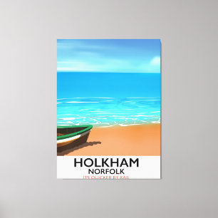 Holkham Norfolk Beach travel poster Canvas Print