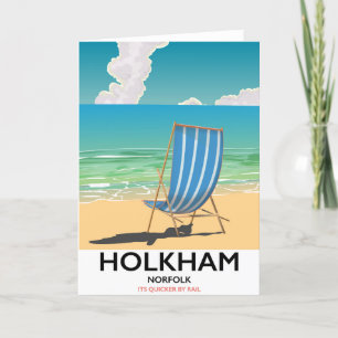 Holkham Norfolk beach travel poster Holiday Card