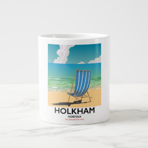 Holkham Norfolk beach travel poster Large Coffee Mug