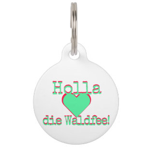 Holla die Waldfee – Dog Collar Hundehalsband neon Pet Tag