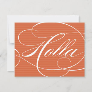 HOLLA ORANGE SCRIPT   NOTE CARDS