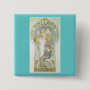 Holland 2 Inch Square Button