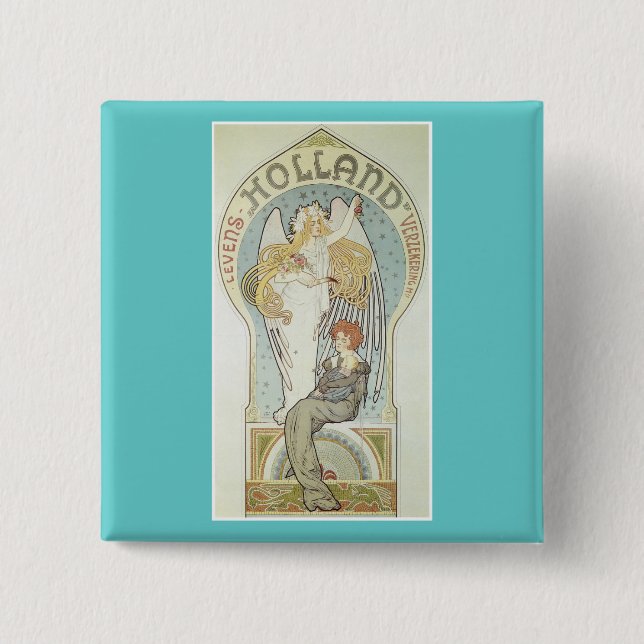 Holland 2 Inch Square Button (Front)