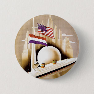 Holland America Line New York 2 Inch Round Button