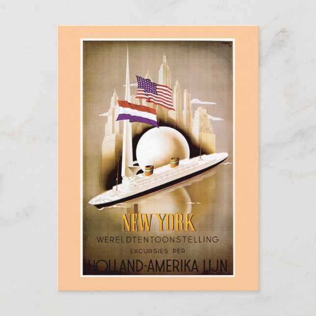 Holland America Line New York Postcard (Front)