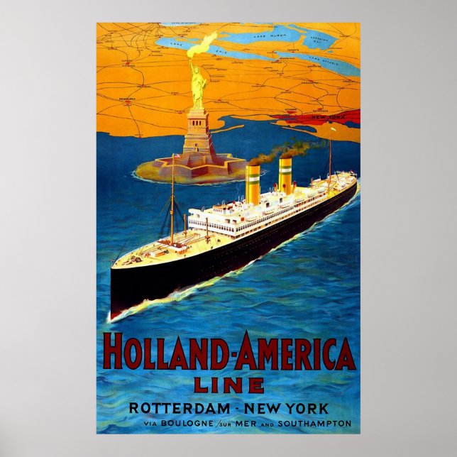 Holland America Line Rotterdam New York Poster (Front)