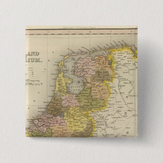 Holland And Belgium 2 Inch Square Button (Front)