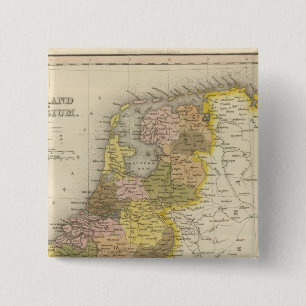 Holland And Belgium 2 Inch Square Button