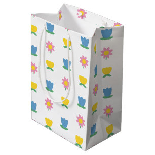 Holland Days Tulip Spring Folk Floral Easter Medium Gift Bag