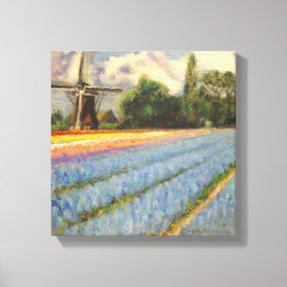 Holland Flowers Landscape Painting Triptych 2 of 3 Canvas Print