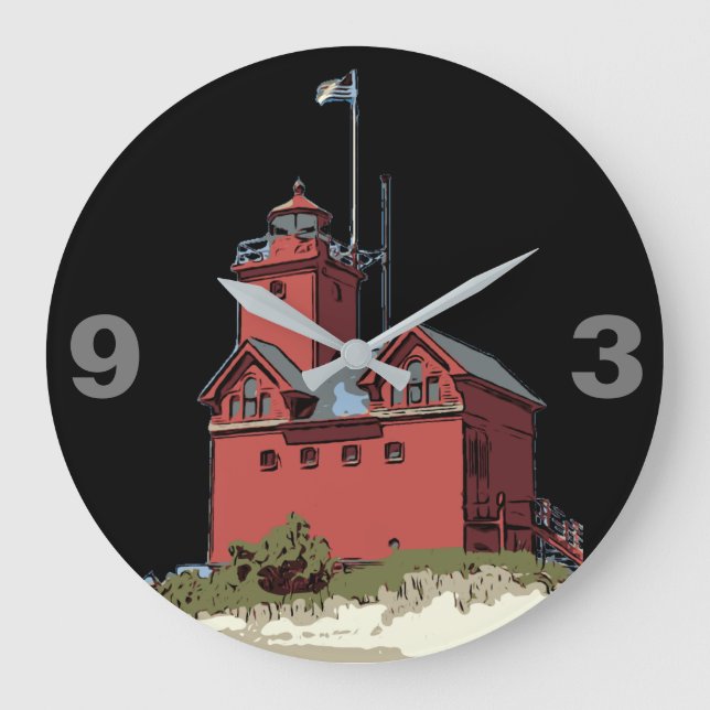 HOLLAND HARBOR LIGHT LARGE CLOCK (Front)