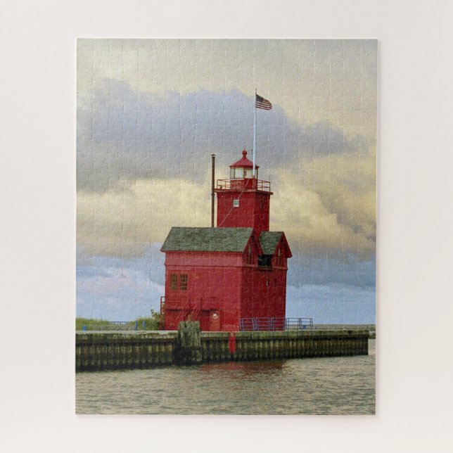 Holland Harbour South Pierhead Light Jigsaw Puzzle (Vertical)