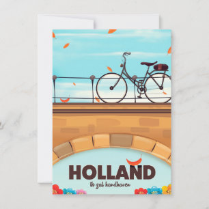 Holland "Ik zal handhaven" Bicycle travel poster. Invitation