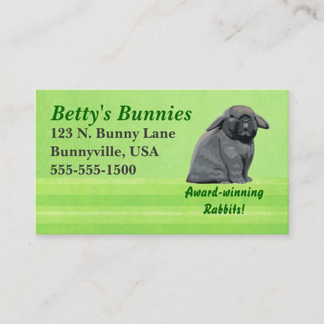 Holland Lop Biz Cards (Front)