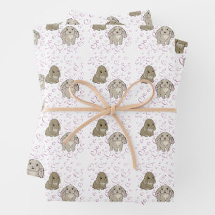 Holland lop bunnies wrapping paper sheet