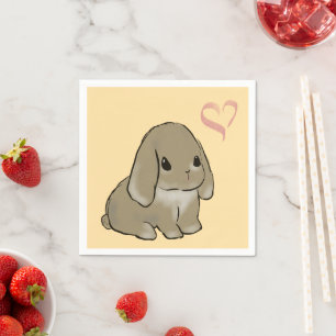 Holland lop bunny napkin