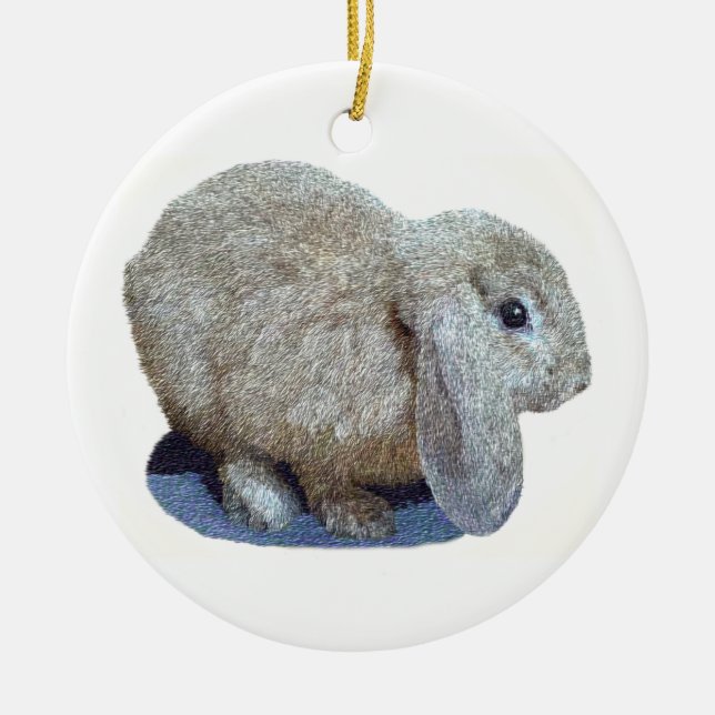 Holland Lop Ear Rabbit Ornament (Front)