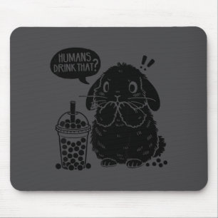 Holland Lop Rabbit And Boba Tea Funny Bunny Bubble Mouse Pad