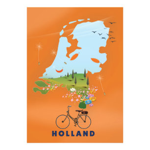 Holland Map travel poster