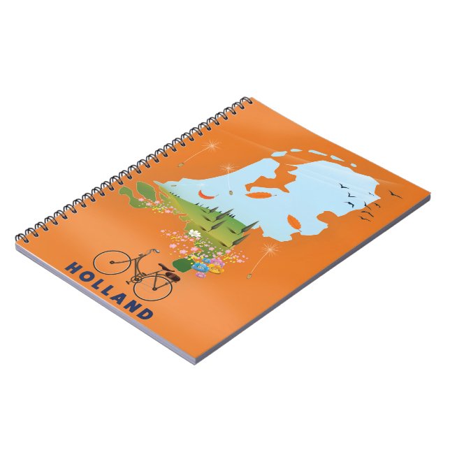 Holland Map travel poster Notebook (Left Side)