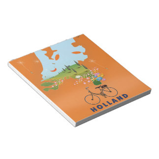 Holland Map travel poster Notepad