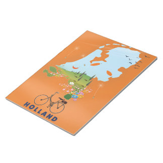Holland Map travel poster Notepad