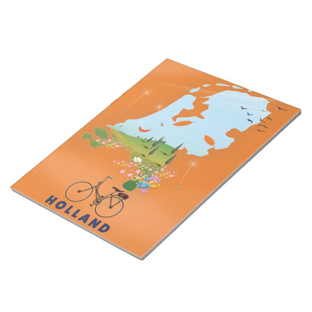 Holland Map travel poster Notepad (Angled)