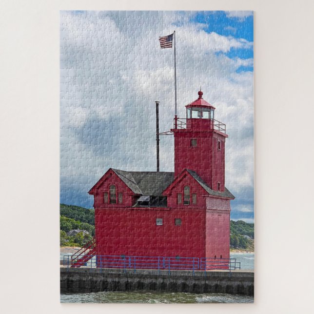 Holland Michigan Big Red Lighthouse Jigsaw Puzzle (Vertical)