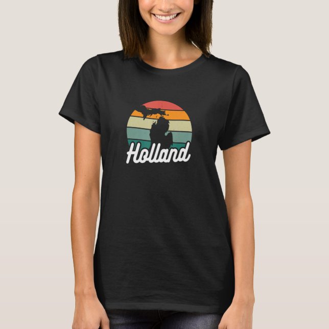 Holland Michigan Retro Sunset Michigan Men Women K T-Shirt (Front)