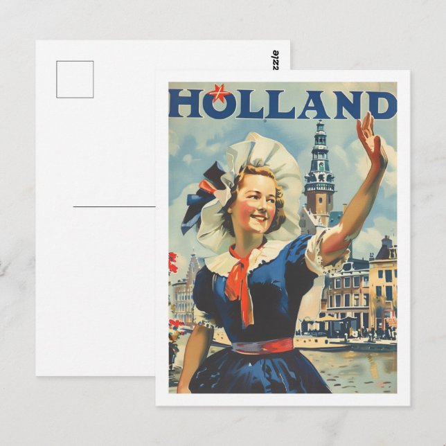 Holland Netherlands Vintage Famous Travel Place Postcard (Front/Back)