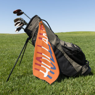 Holland overlaid on Netherlands Flag on or gtcnt Golf Towel