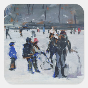 Holland Park in snow 2009 Square Sticker