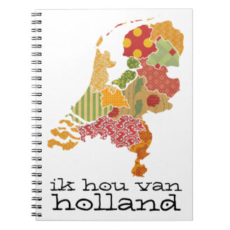 Holland Province Map Bohemian Patchwork Style Notebook