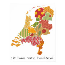 Holland Province Map Bohemian Patchwork Style