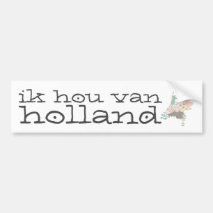 Holland Province Map Geometric Patchwork Style Bumper Sticker