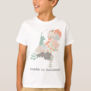 Holland Province Map Geometric Patchwork Style T-Shirt