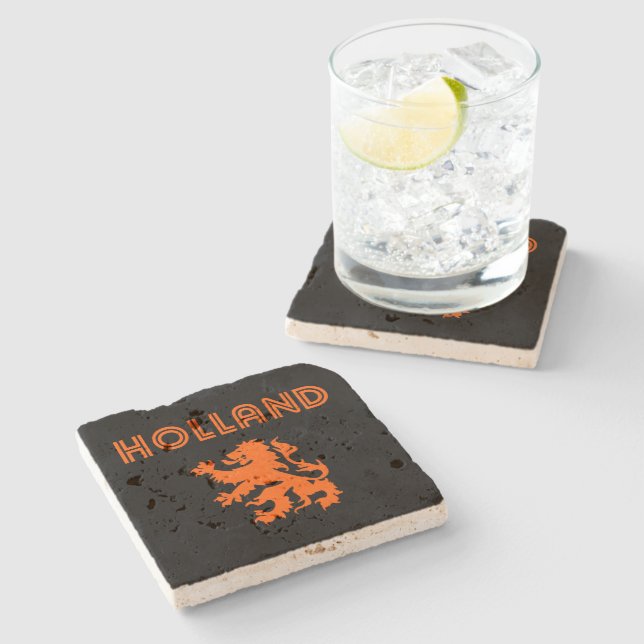 Holland Retro Stone Coaster (Side)
