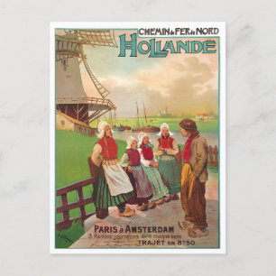 Holland trainlines vintage travel Postcard