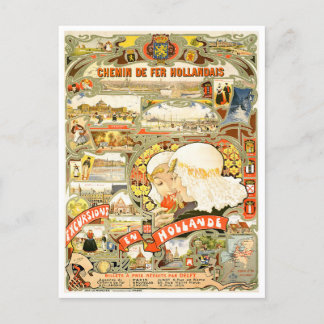Holland trainlines vintage travel Postcard