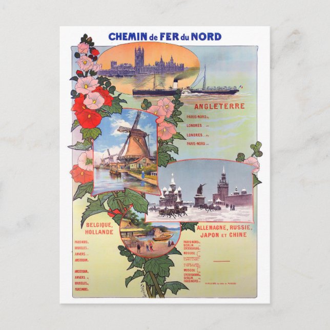 Holland trainlines vintage travel Postcard (Front)