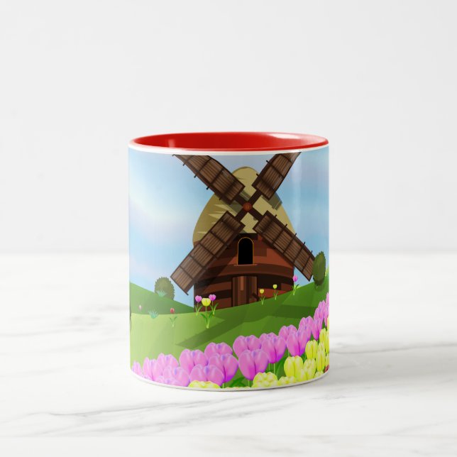 Holland Tulips Two-Tone Coffee Mug (Center)