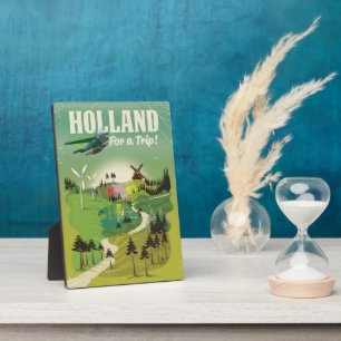 Holland vintage style travel poster canvas print plaque