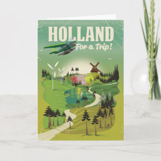 Holland vintage style travel poster holiday card