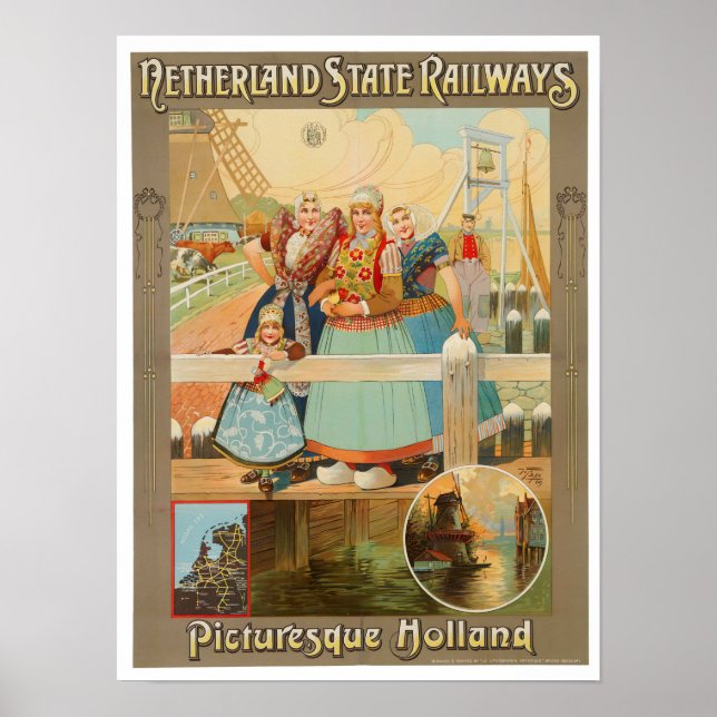 Holland vintage travel Poster (Front)