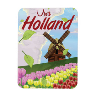 Holland vintage travel poster magnet