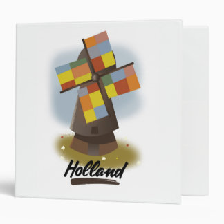 Holland windmill travel poster binder