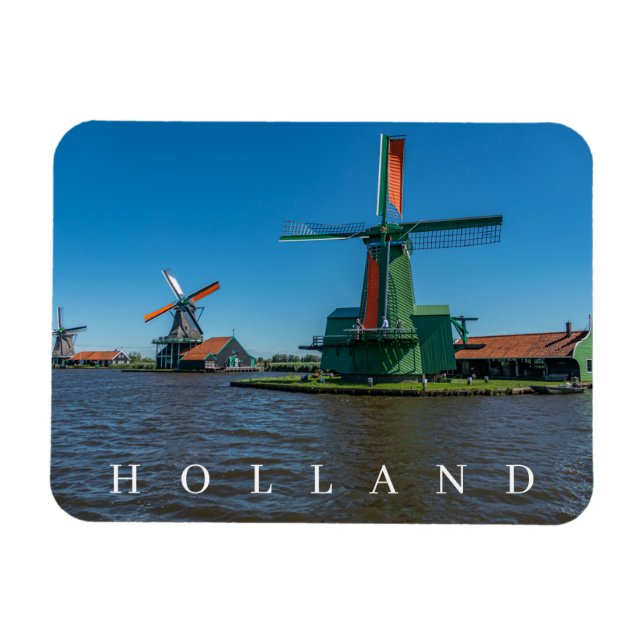 Holland windmills view fridge magnet (Horizontal)