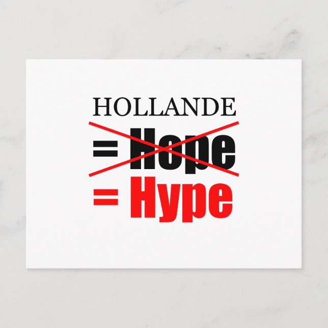 Hollande Not Hope = Hype - H Postcard (Front)