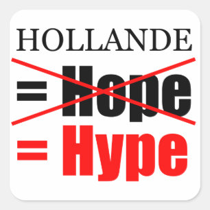 Hollande Not Hope = Hype !!!!!!!!!!! Square Sticker