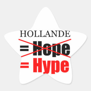 Hollande Not Hope = Hype !!!!!!!!!!! Star Sticker